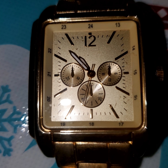 Gold Square Dial Watch - Picture 1 of 13